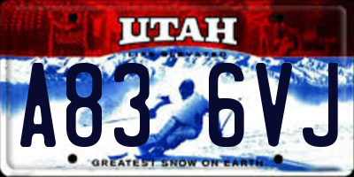 UT license plate A836VJ