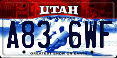UT license plate A836WF