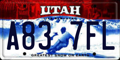 UT license plate A837FL