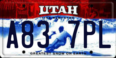 UT license plate A837PL
