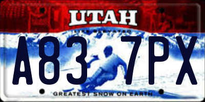 UT license plate A837PX