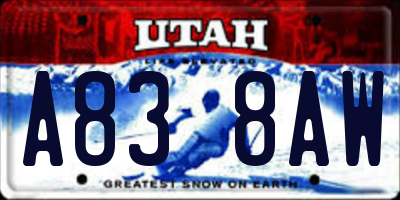 UT license plate A838AW