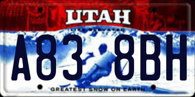 UT license plate A838BH