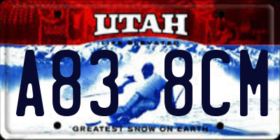 UT license plate A838CM