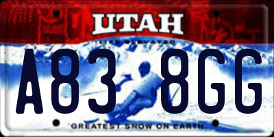 UT license plate A838GG