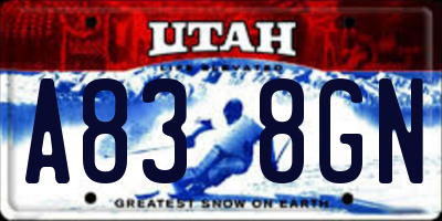 UT license plate A838GN
