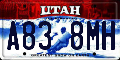 UT license plate A838MH