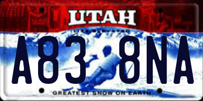 UT license plate A838NA