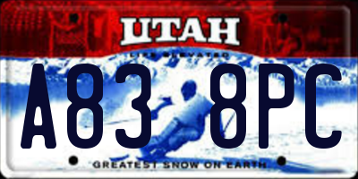 UT license plate A838PC