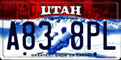 UT license plate A838PL