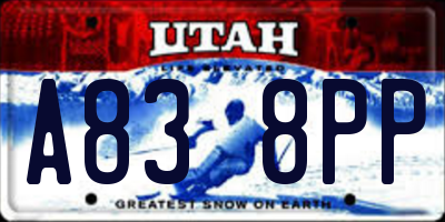 UT license plate A838PP