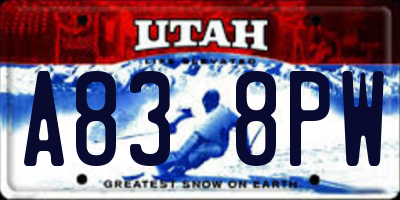 UT license plate A838PW