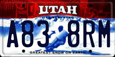 UT license plate A838RM