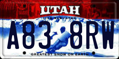 UT license plate A838RW