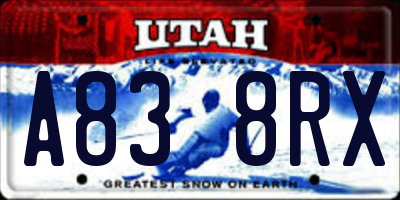 UT license plate A838RX
