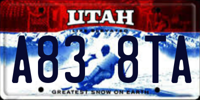 UT license plate A838TA