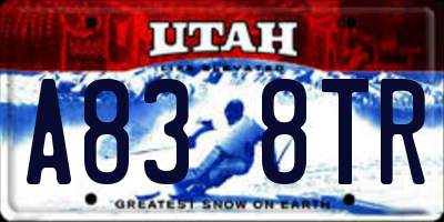UT license plate A838TR