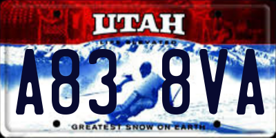UT license plate A838VA