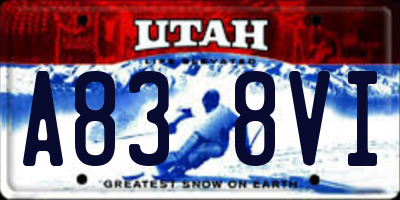 UT license plate A838VI