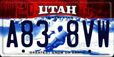 UT license plate A838VW