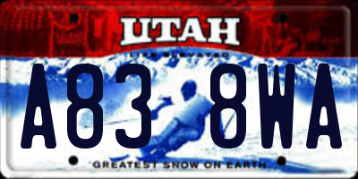UT license plate A838WA
