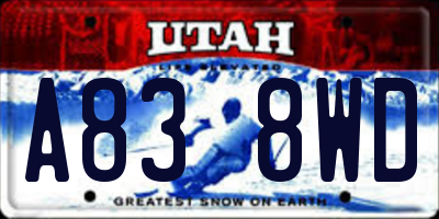 UT license plate A838WD
