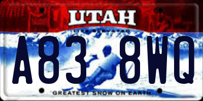 UT license plate A838WQ