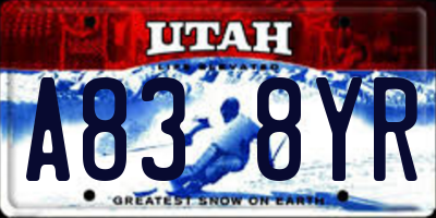 UT license plate A838YR