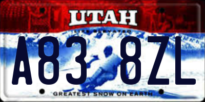 UT license plate A838ZL