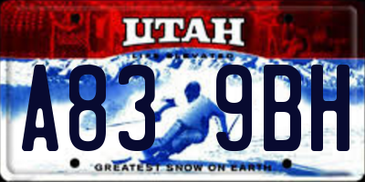 UT license plate A839BH