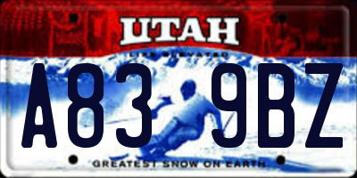 UT license plate A839BZ