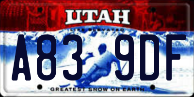 UT license plate A839DF