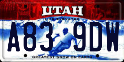 UT license plate A839DW