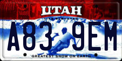 UT license plate A839EM