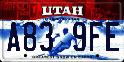 UT license plate A839FE