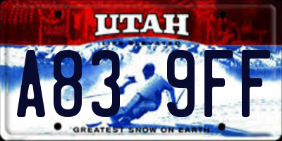 UT license plate A839FF