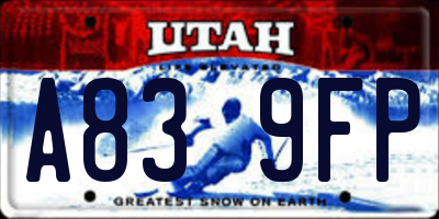 UT license plate A839FP