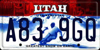 UT license plate A839GQ