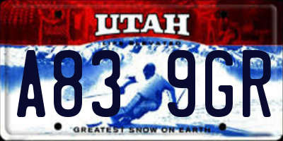 UT license plate A839GR