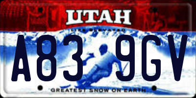 UT license plate A839GV