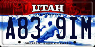 UT license plate A839IM
