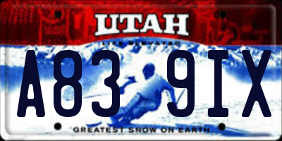 UT license plate A839IX