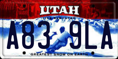 UT license plate A839LA