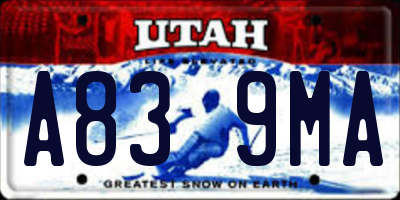 UT license plate A839MA