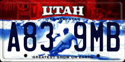 UT license plate A839MB
