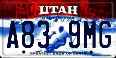 UT license plate A839MG