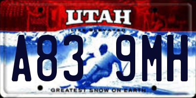 UT license plate A839MH