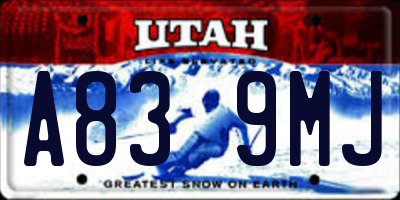 UT license plate A839MJ
