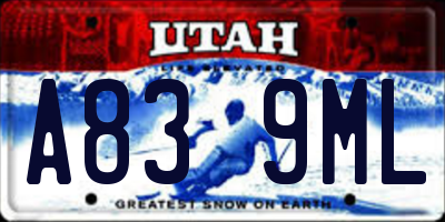 UT license plate A839ML