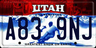 UT license plate A839NJ